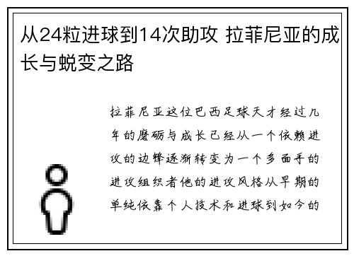 从24粒进球到14次助攻 拉菲尼亚的成长与蜕变之路